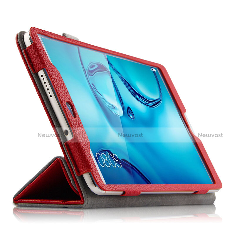 Leather Case Stands Flip Cover L03 for Huawei Mediapad M3 8.4 BTV-DL09 BTV-W09 Red