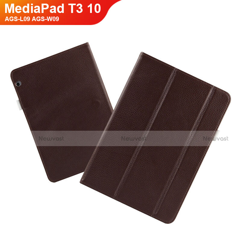 Leather Case Stands Flip Cover L03 for Huawei MediaPad T3 10 AGS-L09 AGS-W09 Black