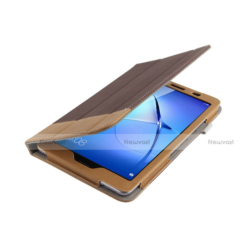 Leather Case Stands Flip Cover L03 for Huawei MediaPad T3 8.0 KOB-W09 KOB-L09 Brown