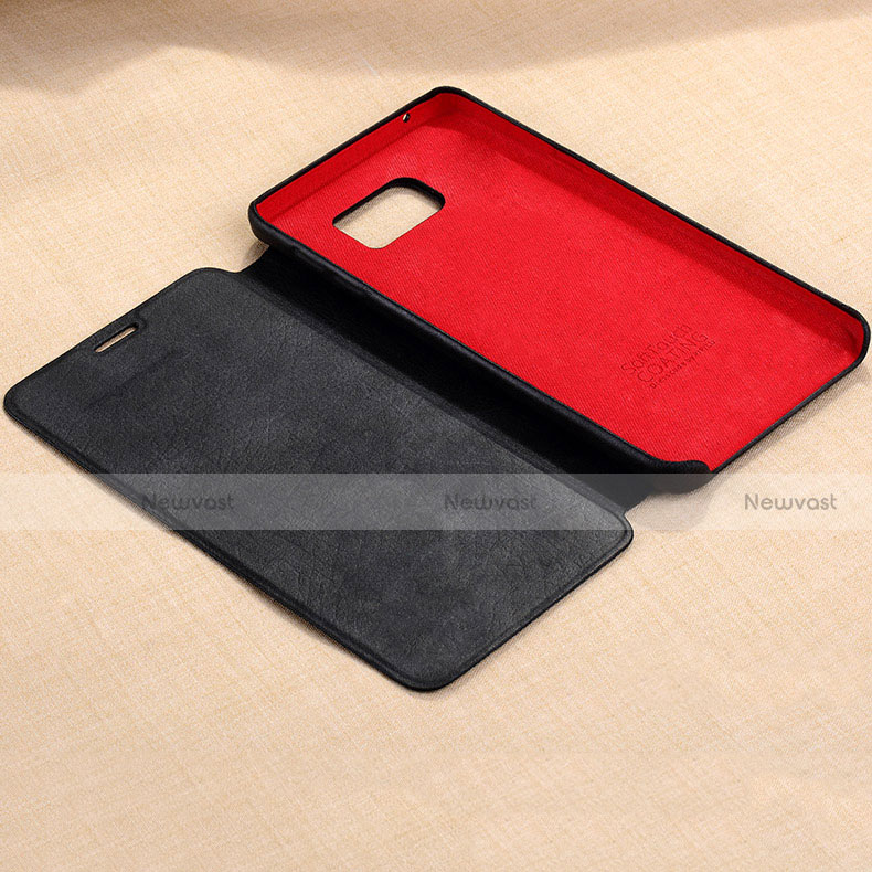 Leather Case Stands Flip Cover L03 for Samsung Galaxy Note 5 N9200 N920 N920F Black