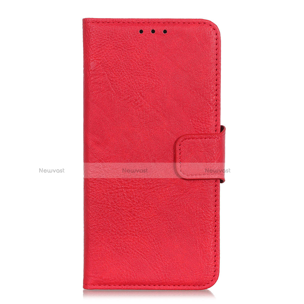 Leather Case Stands Flip Cover L03 Holder for Alcatel 3 (2019) Red