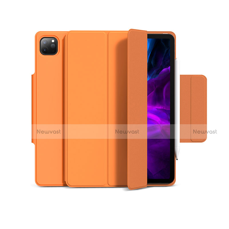 Leather Case Stands Flip Cover L03 Holder for Apple iPad Pro 12.9 (2021) Orange