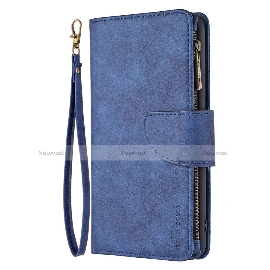 Leather Case Stands Flip Cover L03 Holder for Apple iPhone 13 Pro Blue