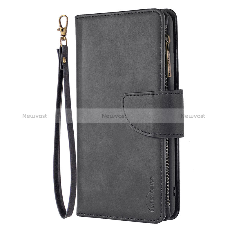 Leather Case Stands Flip Cover L03 Holder for Apple iPhone 15 Pro Black