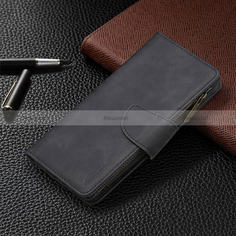 Leather Case Stands Flip Cover L03 Holder for Apple iPhone 15 Pro Black