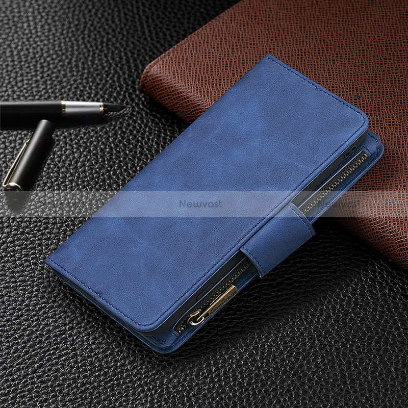 Leather Case Stands Flip Cover L03 Holder for Apple iPhone 15 Pro Blue