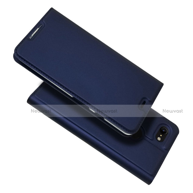 Leather Case Stands Flip Cover L03 Holder for Google Pixel 3 XL Blue