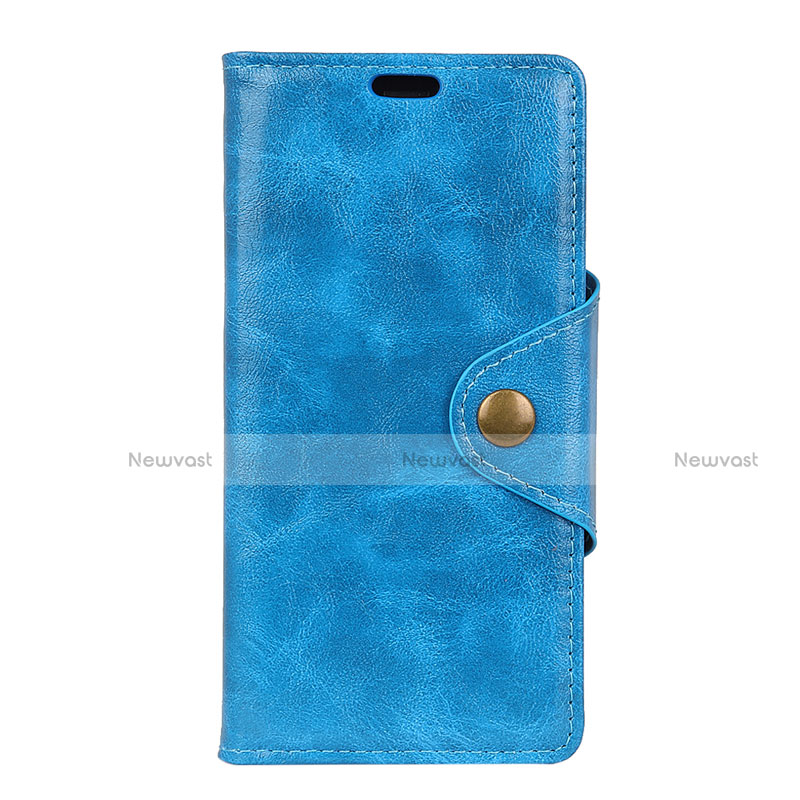 Leather Case Stands Flip Cover L03 Holder for HTC U12 Life Blue