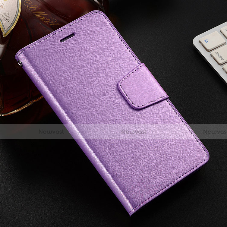 Leather Case Stands Flip Cover L03 Holder for Huawei Honor 8X Purple