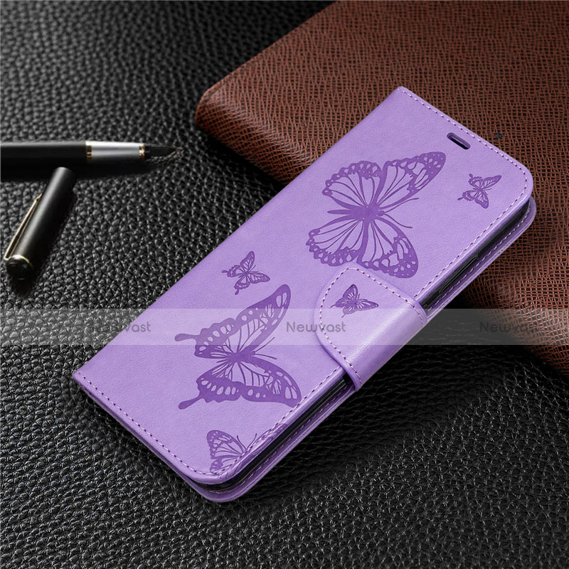 Leather Case Stands Flip Cover L03 Holder for Huawei Honor 9C Purple