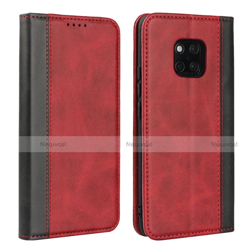 Leather Case Stands Flip Cover L03 Holder for Huawei Mate 20 Pro Red