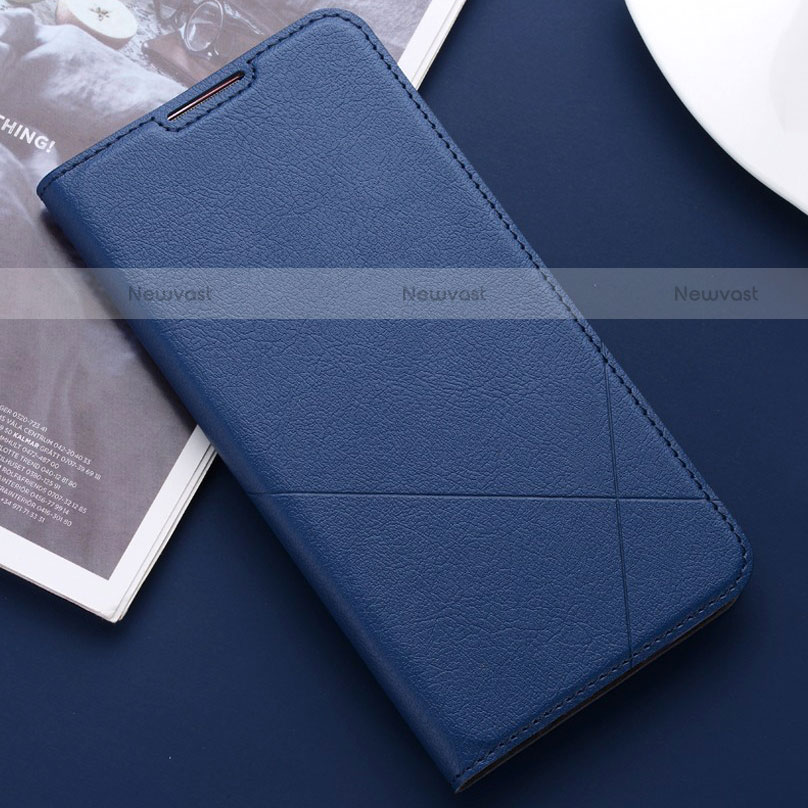 Leather Case Stands Flip Cover L03 Holder for Huawei P Smart (2019) Blue