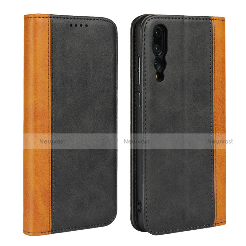 Leather Case Stands Flip Cover L03 Holder for Huawei P20 Pro Black