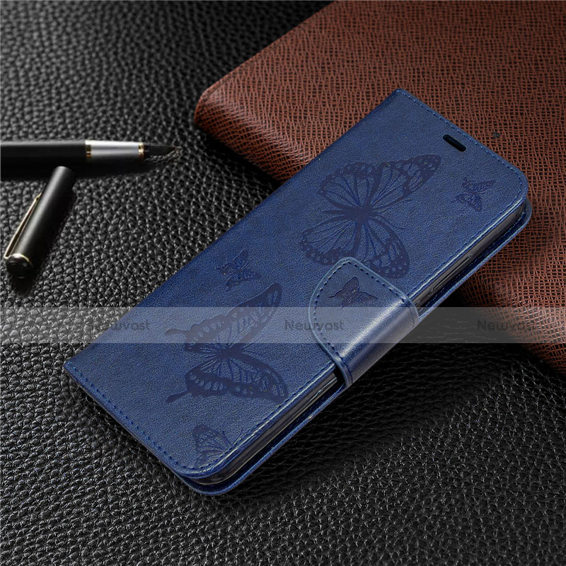 Leather Case Stands Flip Cover L03 Holder for Huawei P40 Lite E Blue