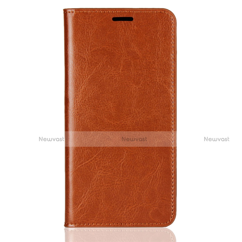 Leather Case Stands Flip Cover L03 Holder for Huawei Y9 (2018) Orange