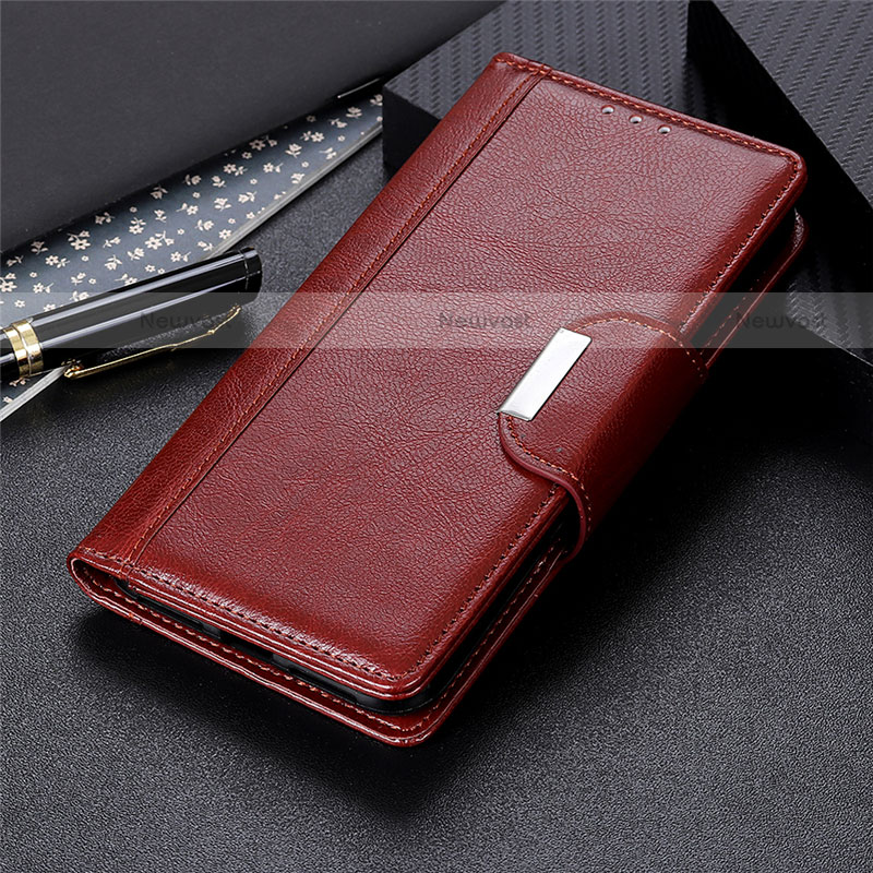 Leather Case Stands Flip Cover L03 Holder for LG Stylo 6 Brown