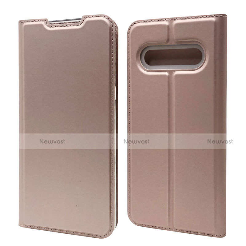 Leather Case Stands Flip Cover L03 Holder for LG V60 ThinQ 5G Rose Gold