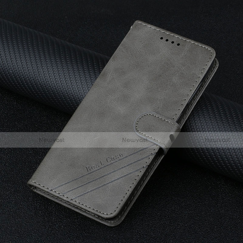 Leather Case Stands Flip Cover L03 Holder for Motorola Moto Edge 20 Pro 5G Dark Gray