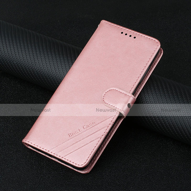 Leather Case Stands Flip Cover L03 Holder for Motorola Moto Edge 20 Pro 5G Rose Gold