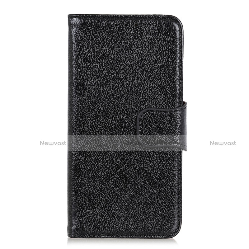 Leather Case Stands Flip Cover L03 Holder for Motorola Moto G8 Power Lite Black
