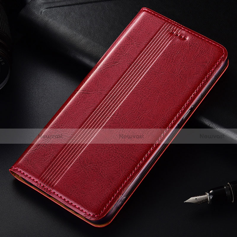 Leather Case Stands Flip Cover L03 Holder for Nokia 4.2 Red Wine