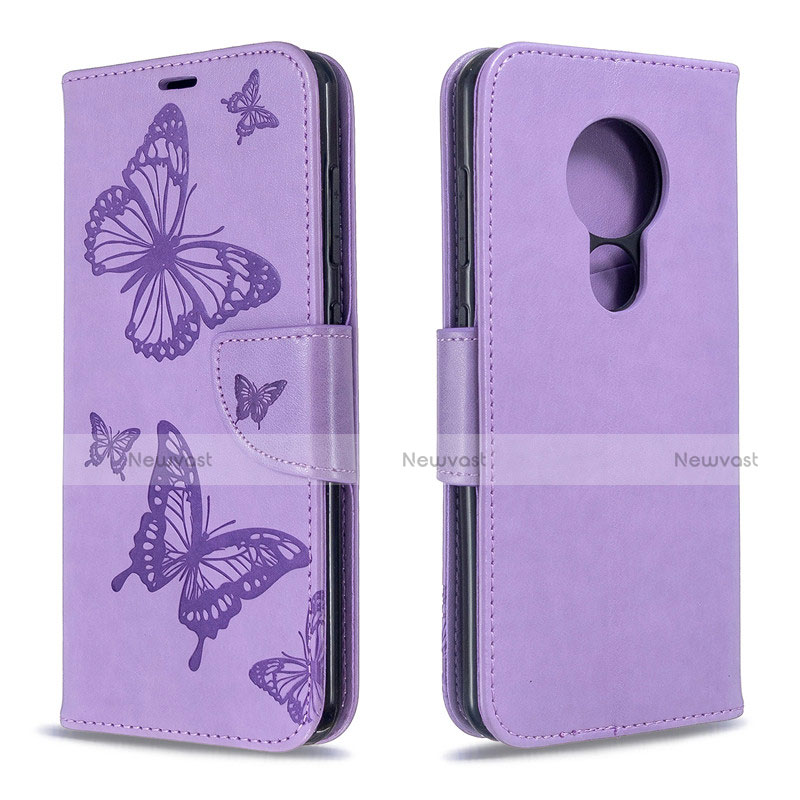 Leather Case Stands Flip Cover L03 Holder for Nokia 6.2 Purple