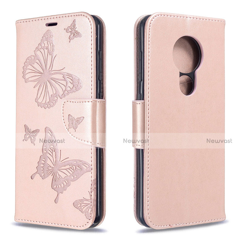 Leather Case Stands Flip Cover L03 Holder for Nokia 6.2 Rose Gold