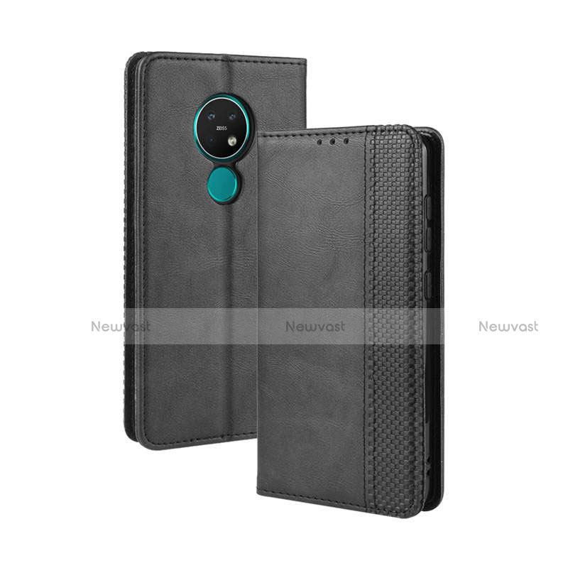 Leather Case Stands Flip Cover L03 Holder for Nokia 7.2 Black