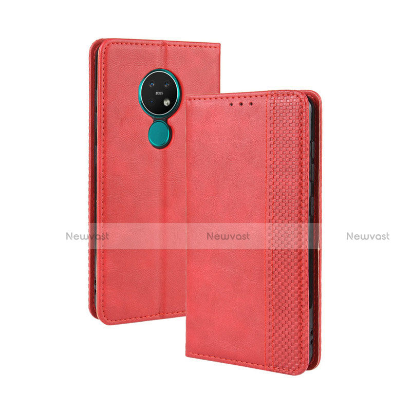 Leather Case Stands Flip Cover L03 Holder for Nokia 7.2 Red