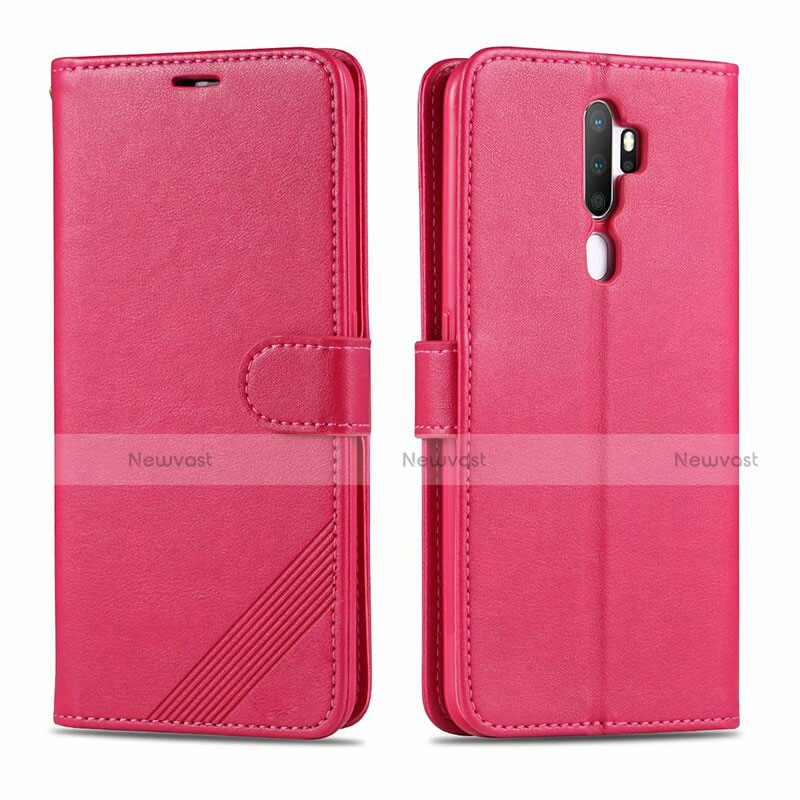 Leather Case Stands Flip Cover L03 Holder for Oppo A11X Hot Pink