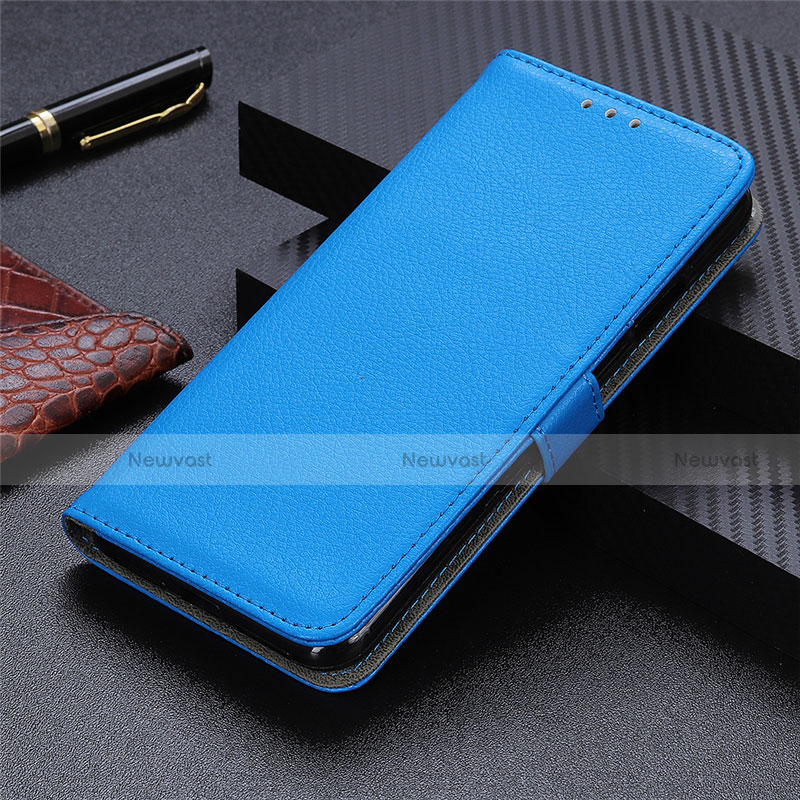 Leather Case Stands Flip Cover L03 Holder for Oppo A32 Sky Blue