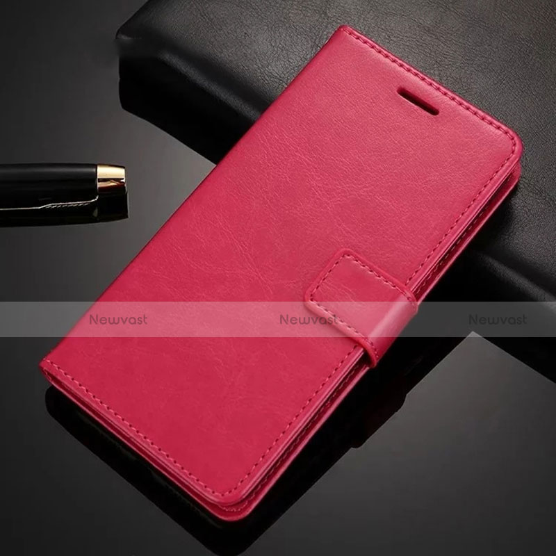 Leather Case Stands Flip Cover L03 Holder for Oppo A52 Hot Pink