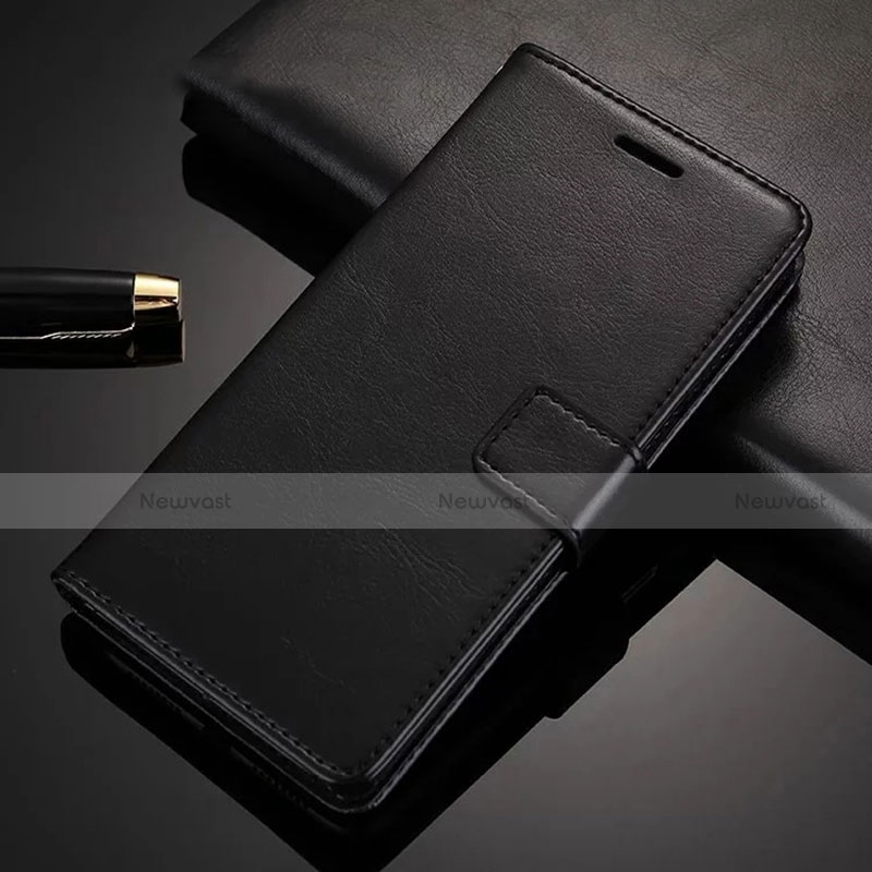 Leather Case Stands Flip Cover L03 Holder for Oppo A92 Black