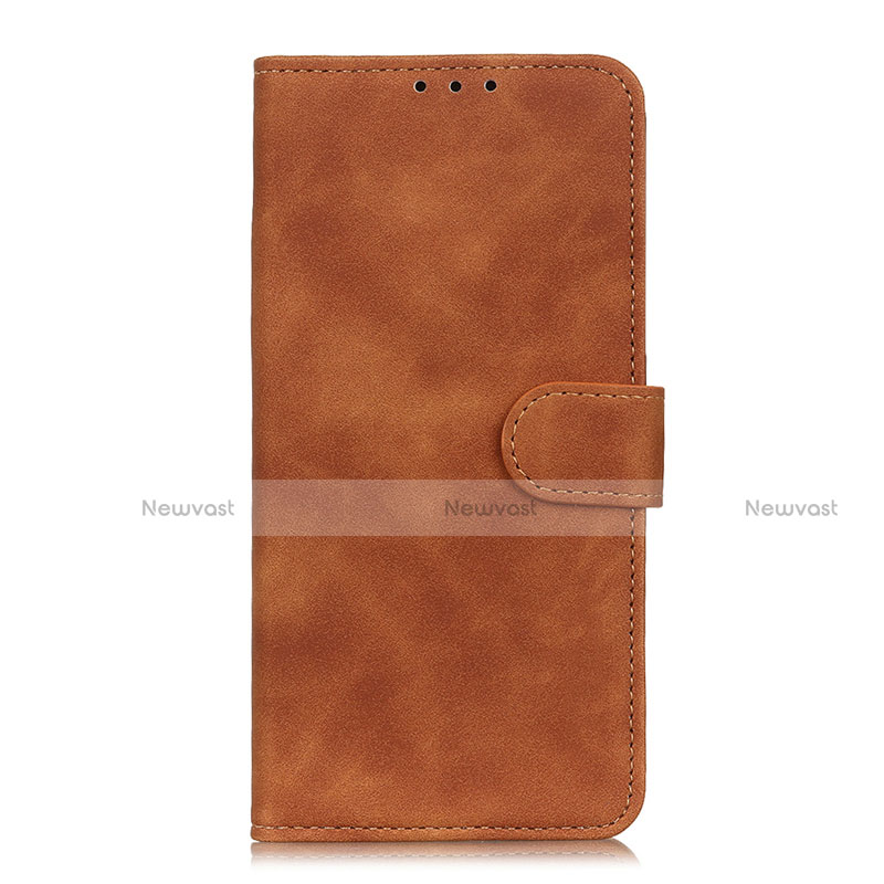 Leather Case Stands Flip Cover L03 Holder for Oppo F17 Pro Brown