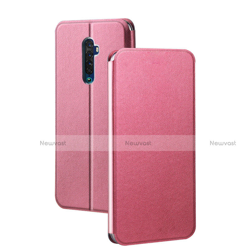 Leather Case Stands Flip Cover L03 Holder for Oppo Reno2 Pink