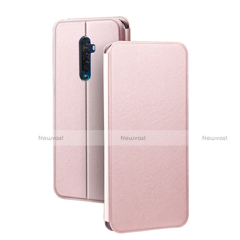 Leather Case Stands Flip Cover L03 Holder for Oppo Reno2 Rose Gold