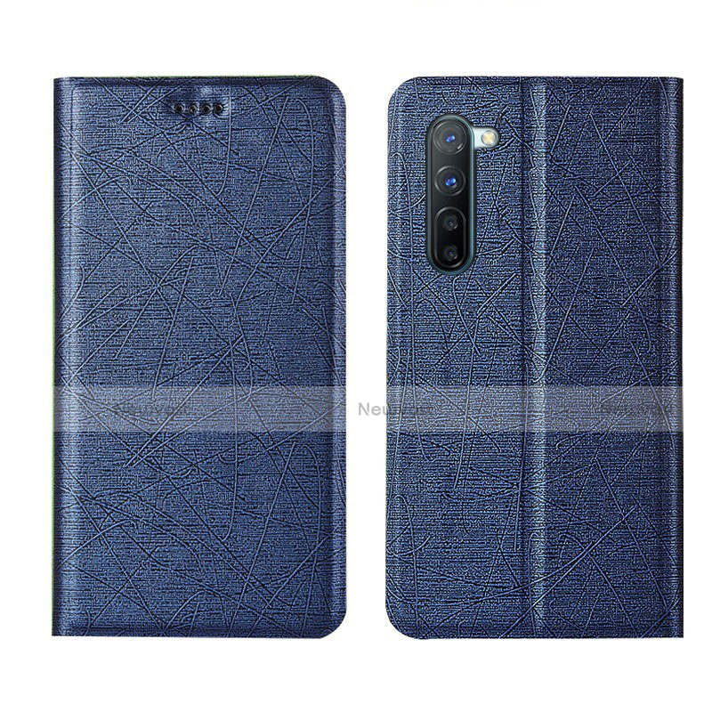 Leather Case Stands Flip Cover L03 Holder for Oppo Reno3 Blue