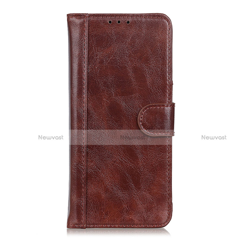 Leather Case Stands Flip Cover L03 Holder for Realme 7 Brown