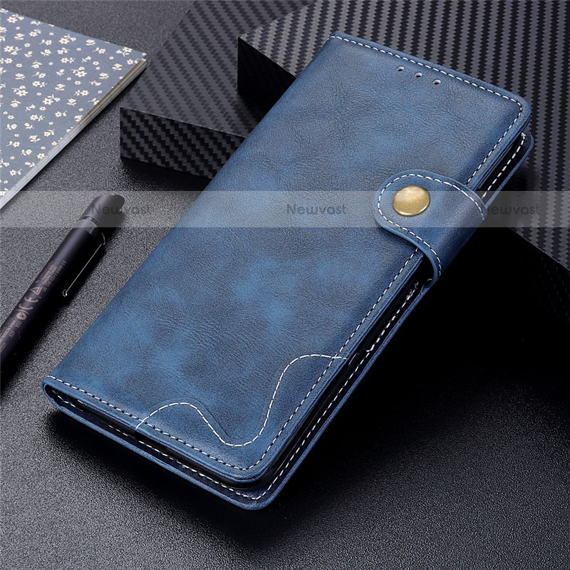 Leather Case Stands Flip Cover L03 Holder for Realme Q2 5G Blue