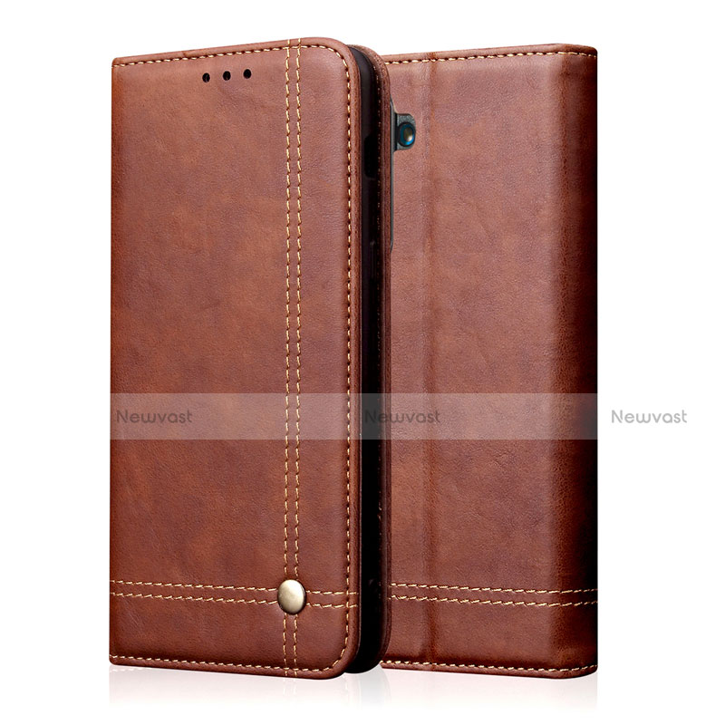 Leather Case Stands Flip Cover L03 Holder for Realme X50 Pro 5G Brown