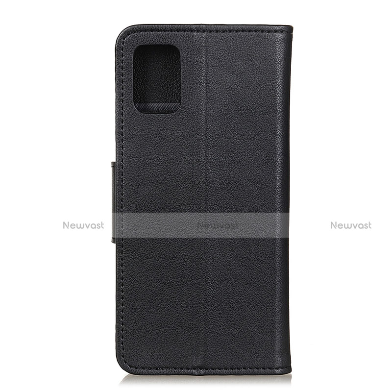 Leather Case Stands Flip Cover L03 Holder for Samsung Galaxy A41 Black