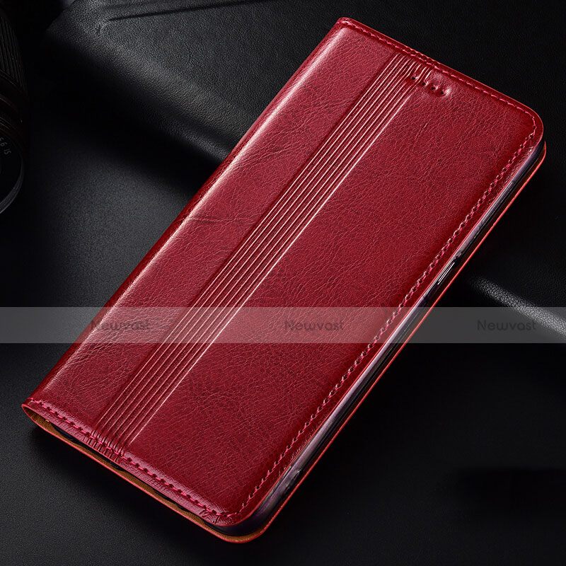 Leather Case Stands Flip Cover L03 Holder for Samsung Galaxy A81 Red