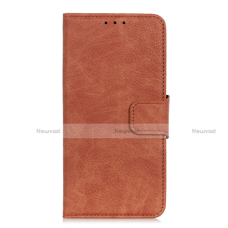 Leather Case Stands Flip Cover L03 Holder for Samsung Galaxy M01 Core Light Brown