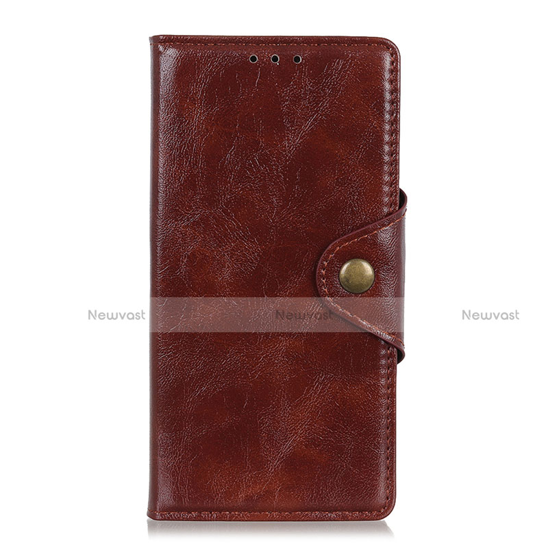 Leather Case Stands Flip Cover L03 Holder for Samsung Galaxy M31 Brown