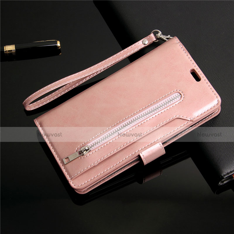 Leather Case Stands Flip Cover L03 Holder for Samsung Galaxy S20 Plus 5G Rose Gold