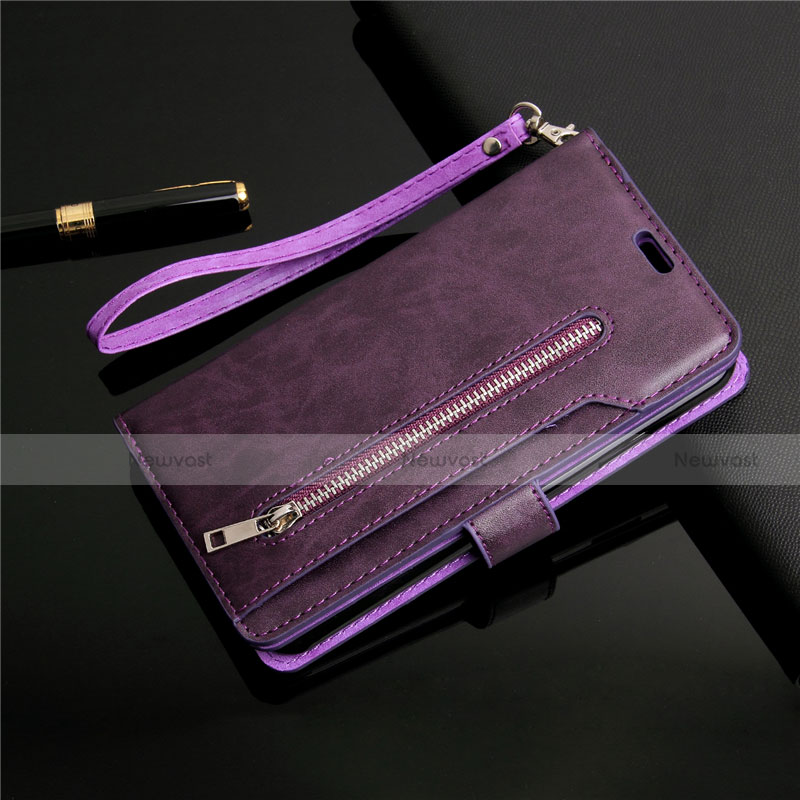 Leather Case Stands Flip Cover L03 Holder for Samsung Galaxy S20 Plus Purple