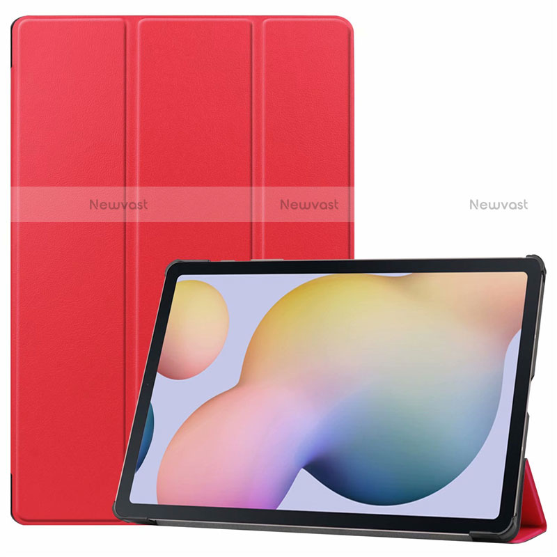 Leather Case Stands Flip Cover L03 Holder for Samsung Galaxy Tab S7 Plus 5G 12.4 SM-T976 Red Wine