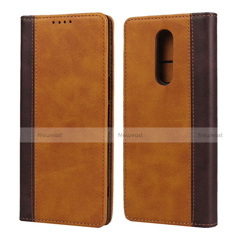 Leather Case Stands Flip Cover L03 Holder for Sony Xperia 1 Orange