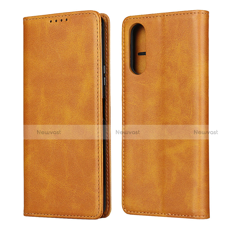 Leather Case Stands Flip Cover L03 Holder for Sony Xperia 10 II Orange