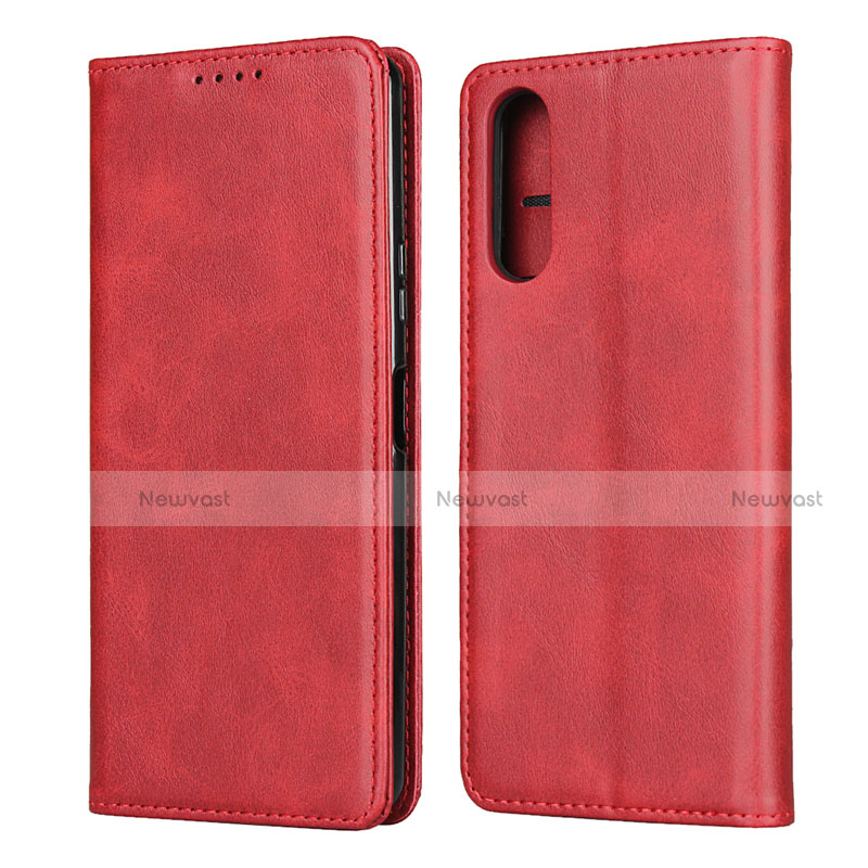 Leather Case Stands Flip Cover L03 Holder for Sony Xperia 10 II Red